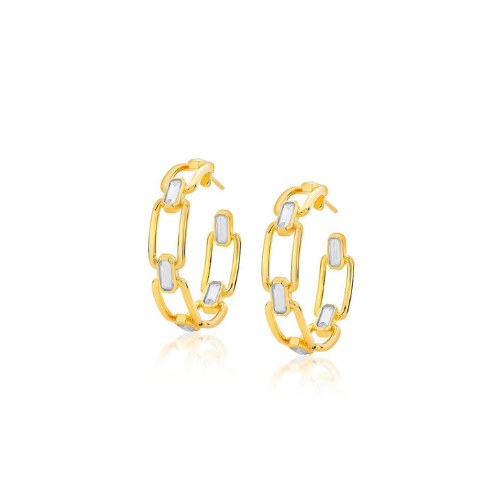 Isharya Connect Hoop Earrings In 18KT Gold Plated