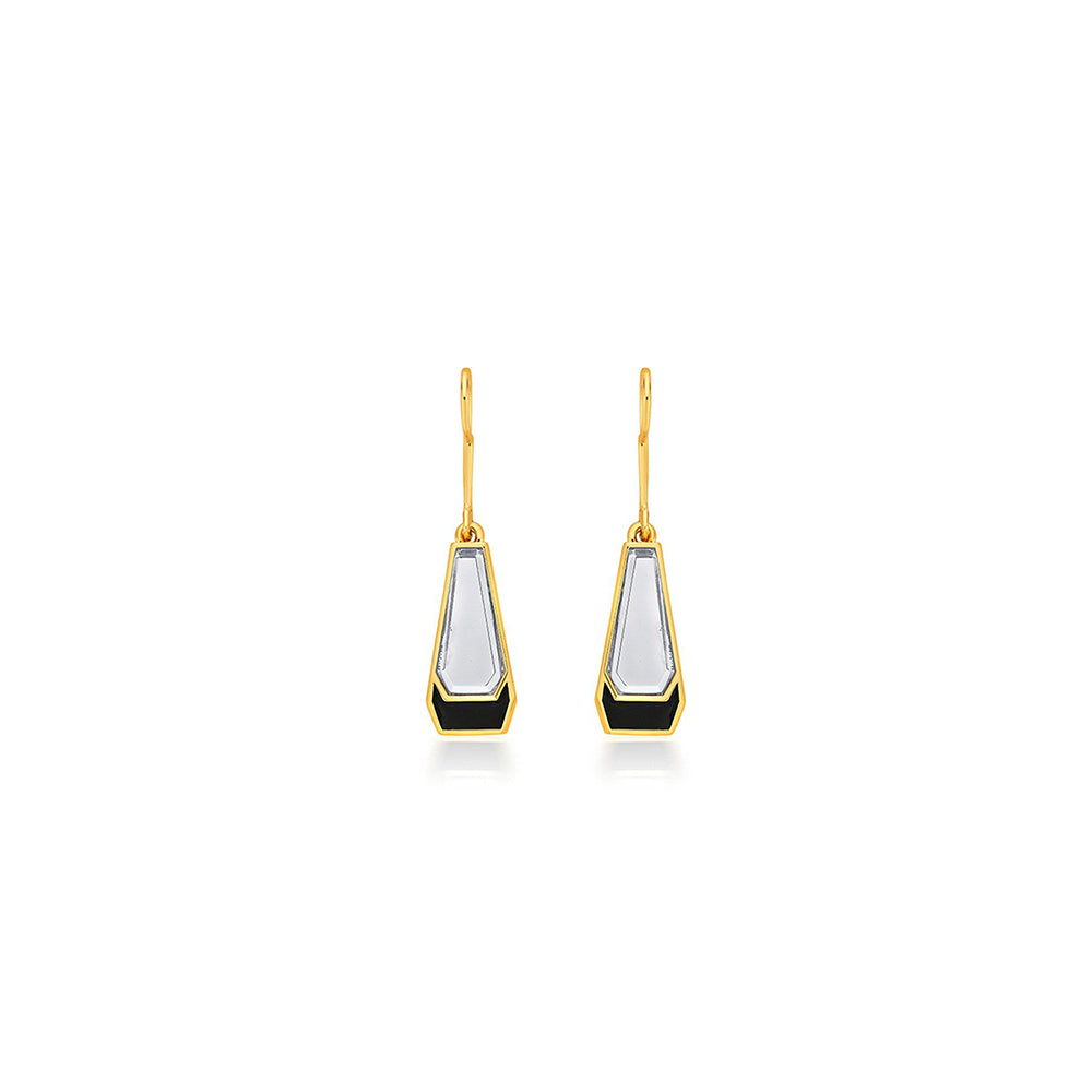 Isharya Ayaana Mini Mirror Dangling Earrings In 18KT Gold Plated