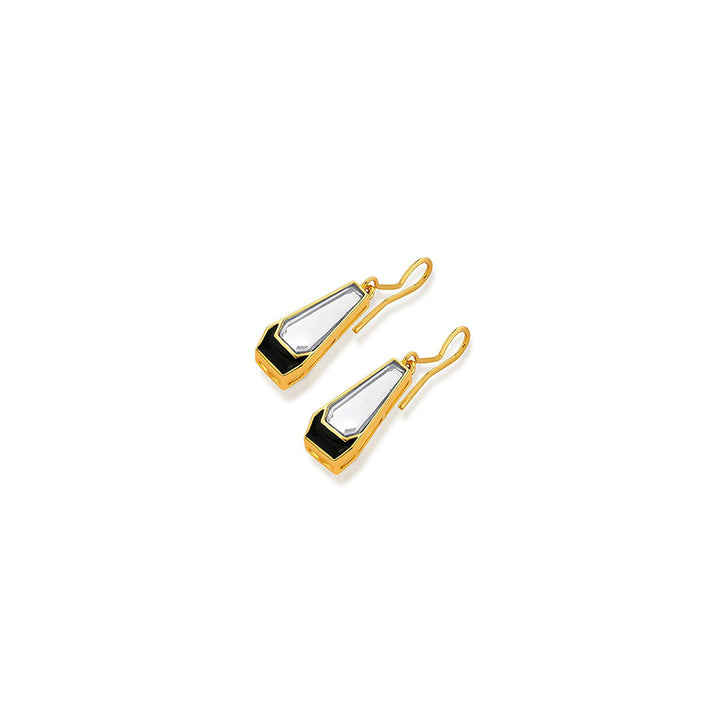 Isharya Ayaana Mini Mirror Dangling Earrings In 18KT Gold Plated