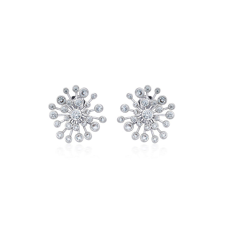 Isharya Silver Small Starburst Stud Earrings