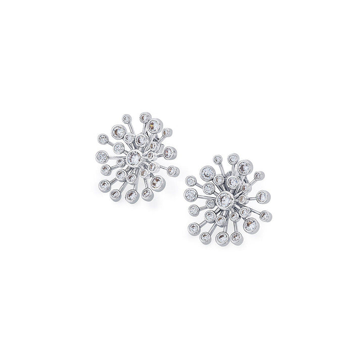 Isharya Silver Small Starburst Stud Earrings