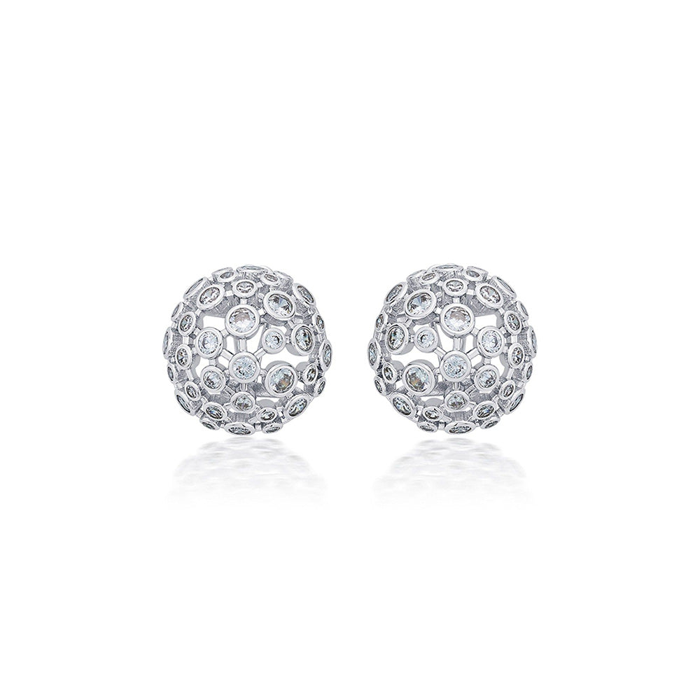 Isharya Silver Cz Mesh Small Stud Earrings
