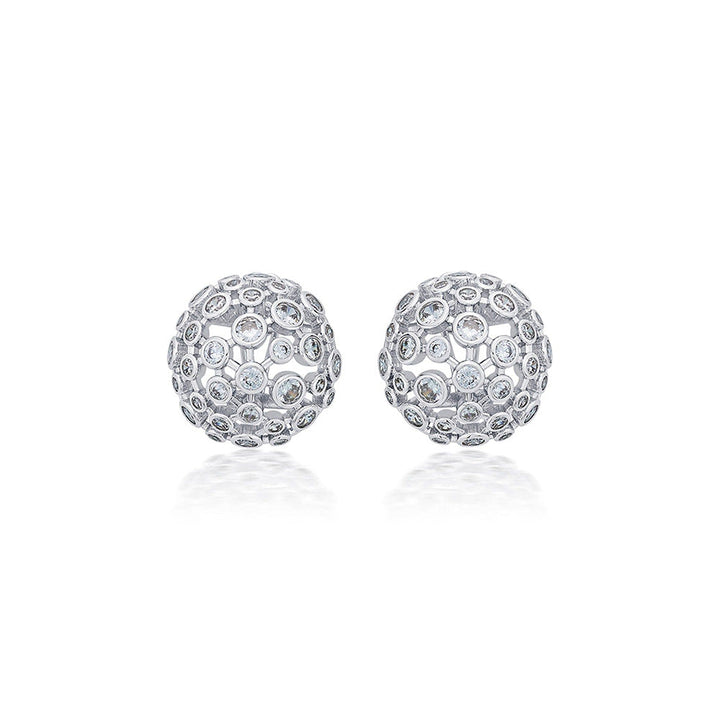 Isharya Silver Cz Mesh Small Stud Earrings