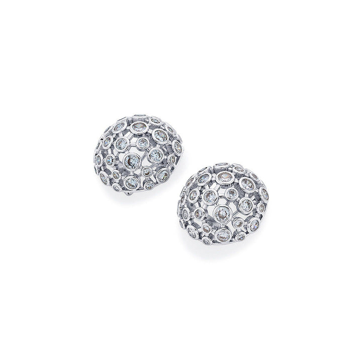 Isharya Silver Cz Mesh Small Stud Earrings