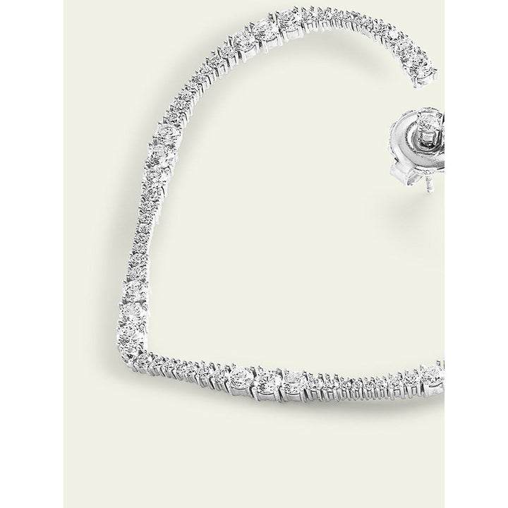 Isharya Big Heart Drops In Rhodium Plated