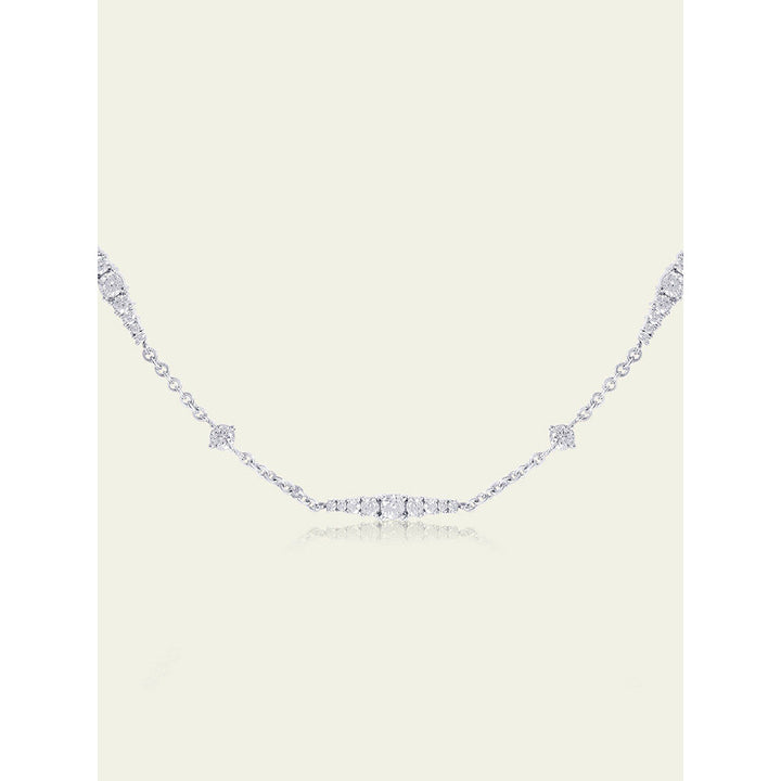 Isharya Silver Chain Necklace In Rhodium Plated