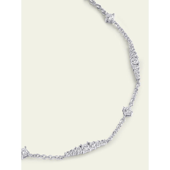 Isharya Silver Chain Necklace In Rhodium Plated