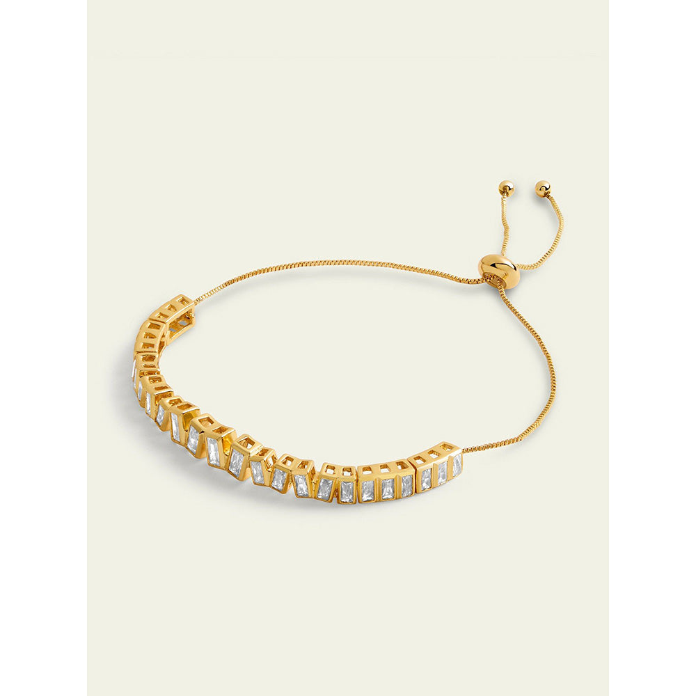 Isharya Abstract Tennis Bracelet In 18Kt Gold Plated