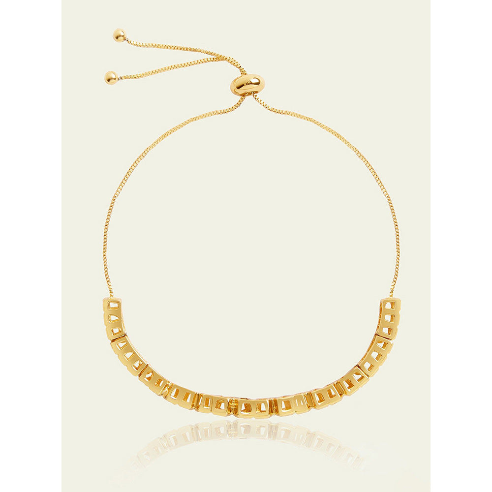 Isharya Abstract Tennis Bracelet In 18Kt Gold Plated