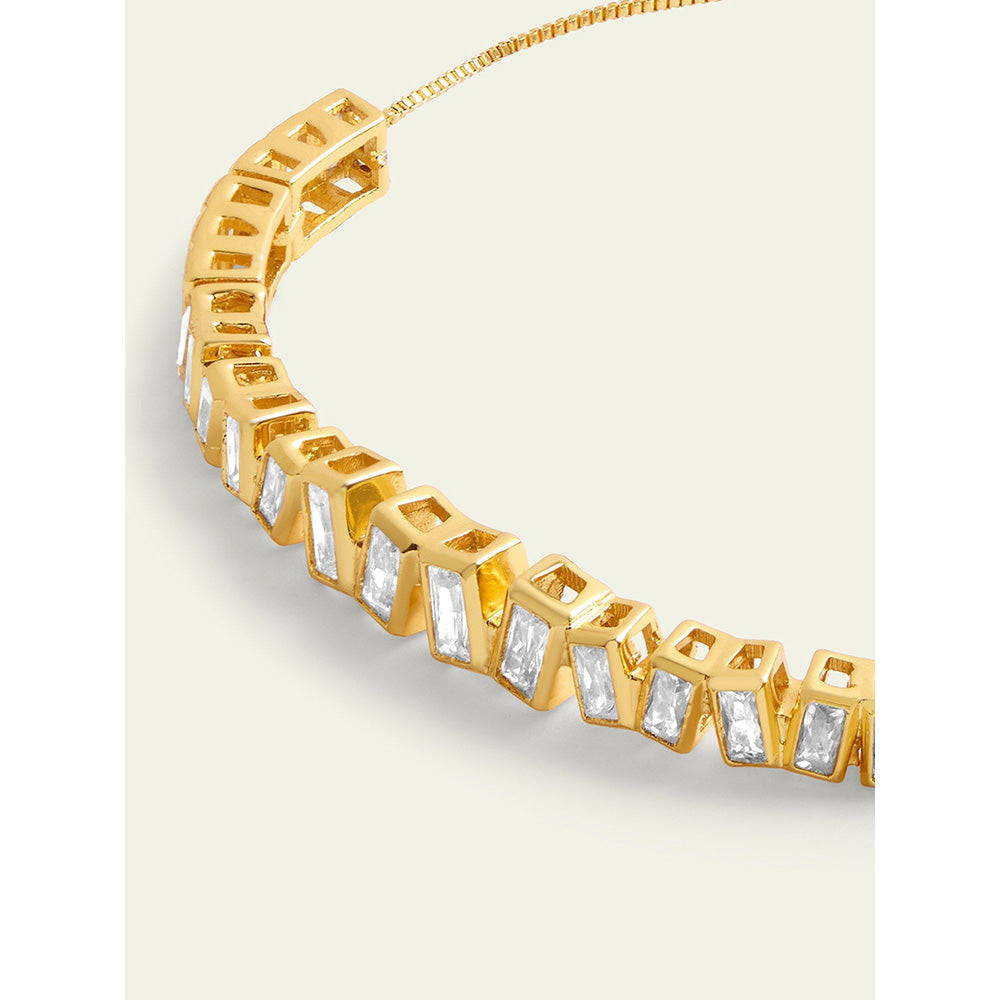 Isharya Abstract Tennis Bracelet In 18Kt Gold Plated