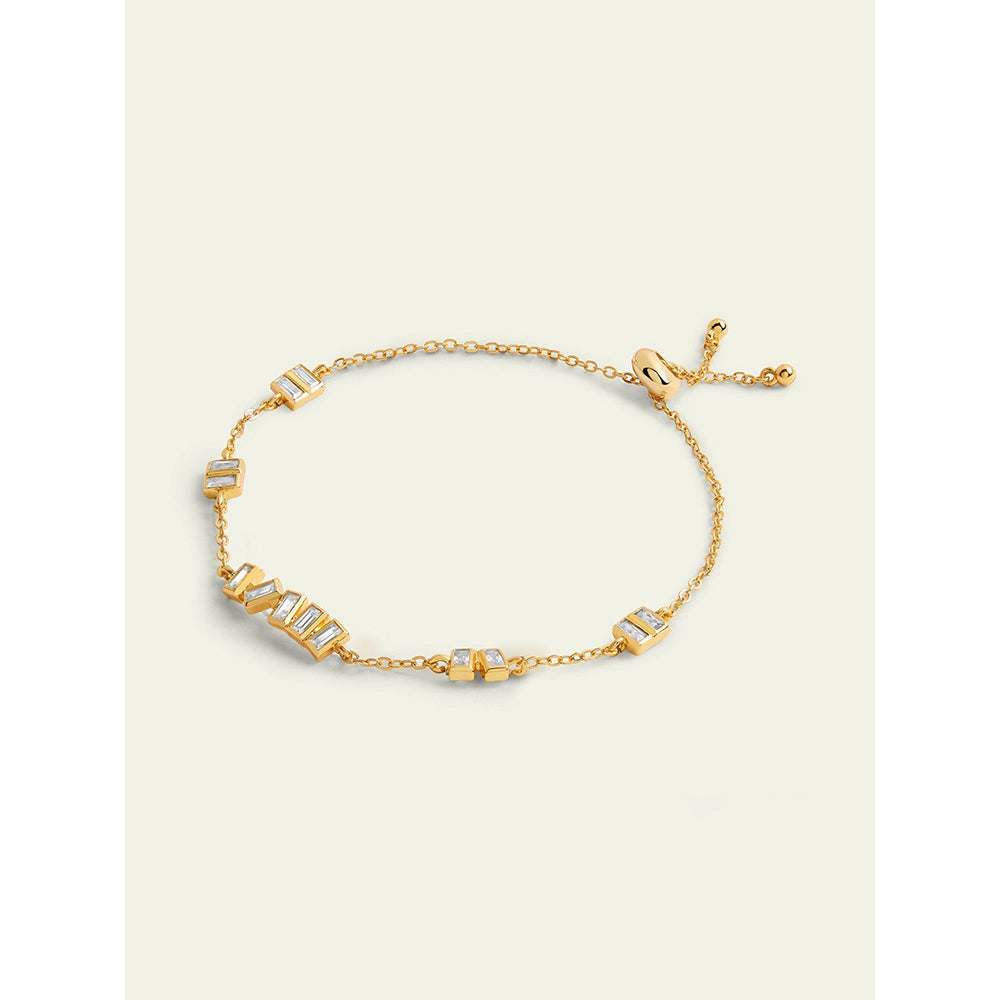 Isharya Abstract Cz Bracelet In 18Kt Gold Plated