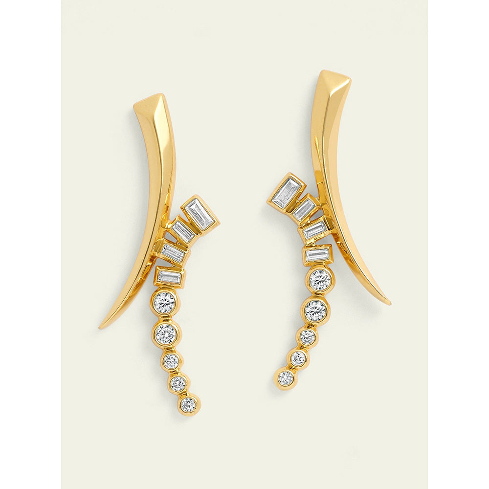 Isharya Gold Spiked Drops In 18Kt Gold Plated