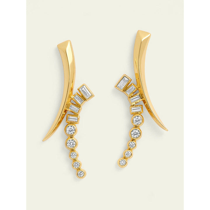 Isharya Gold Spiked Drops In 18Kt Gold Plated