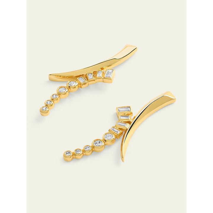 Isharya Gold Spiked Drops In 18Kt Gold Plated