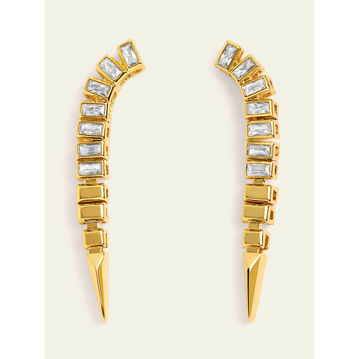 Isharya Fierce Spiked Drops In 18Kt Gold Plated