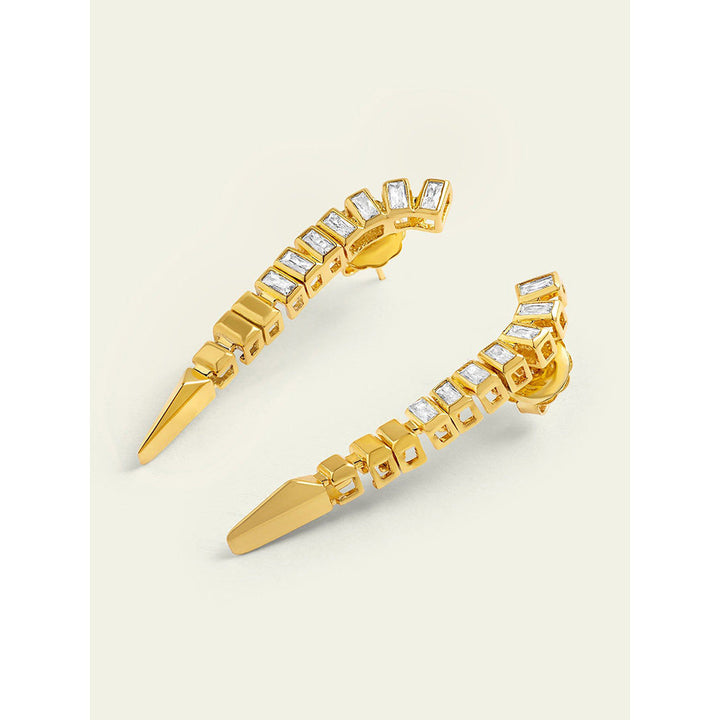 Isharya Fierce Spiked Drops In 18Kt Gold Plated