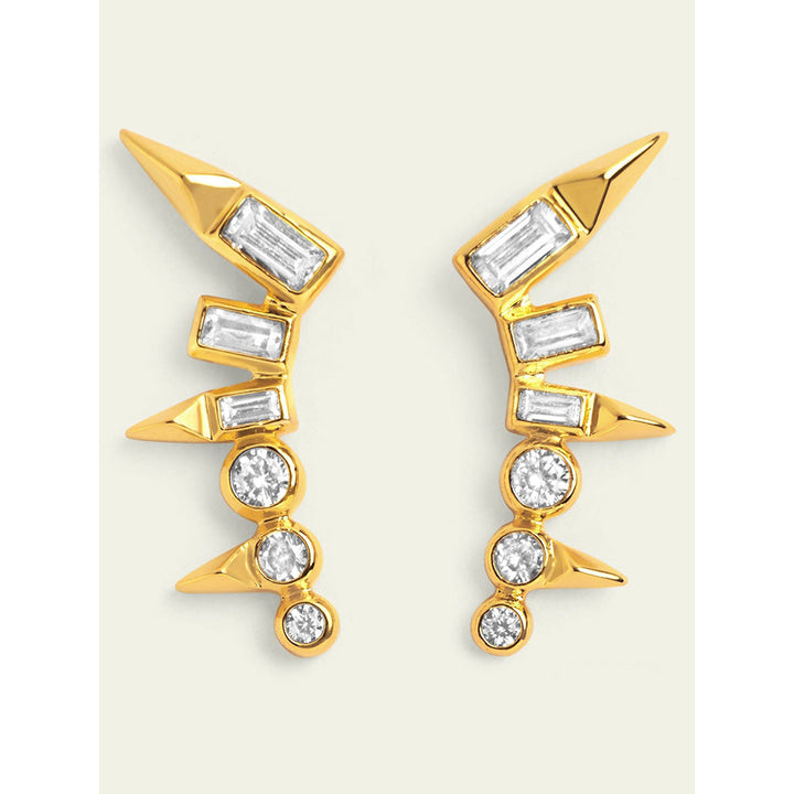 Isharya Spiked Rock Drops In 18Kt Gold Plated