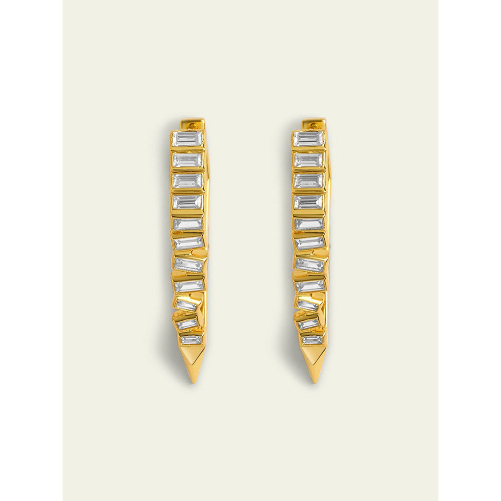 Isharya Gold Spiked Hoops In 18Kt Gold Plated