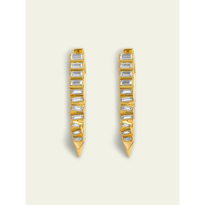 Isharya Gold Spiked Hoops In 18Kt Gold Plated