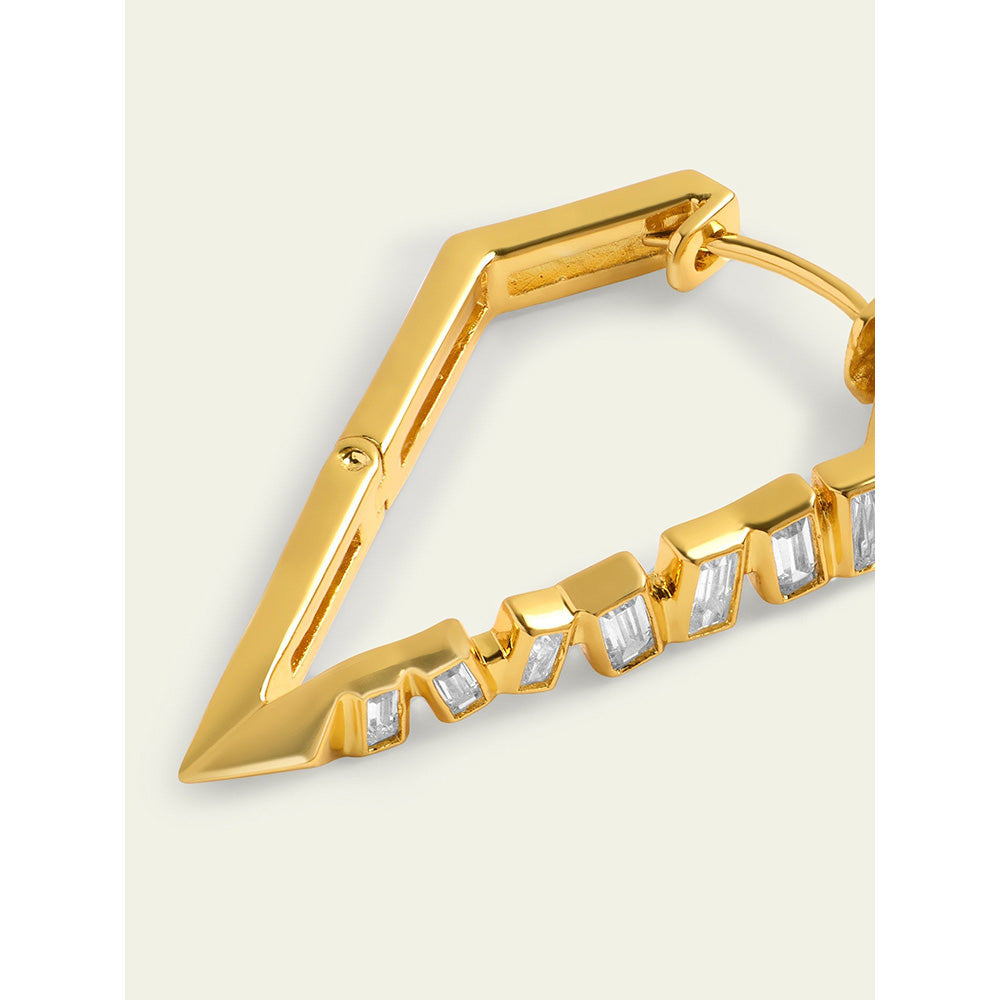 Isharya Gold Spiked Hoops In 18Kt Gold Plated