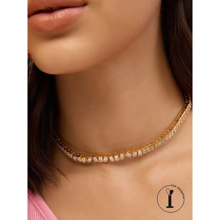 Isharya Abstract Infinity Choker Necklace In 18Kt Gold Plated