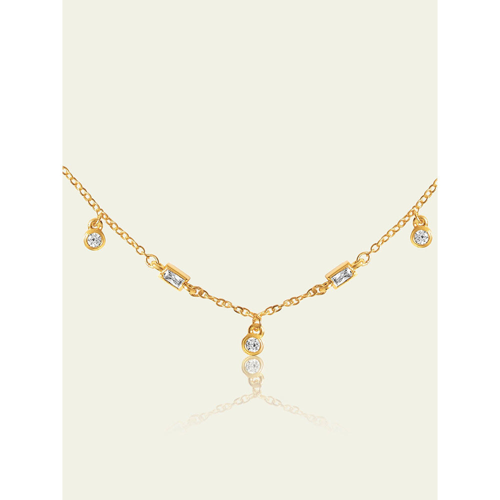 Isharya Spike Charm Necklace In 18Kt Gold Plated