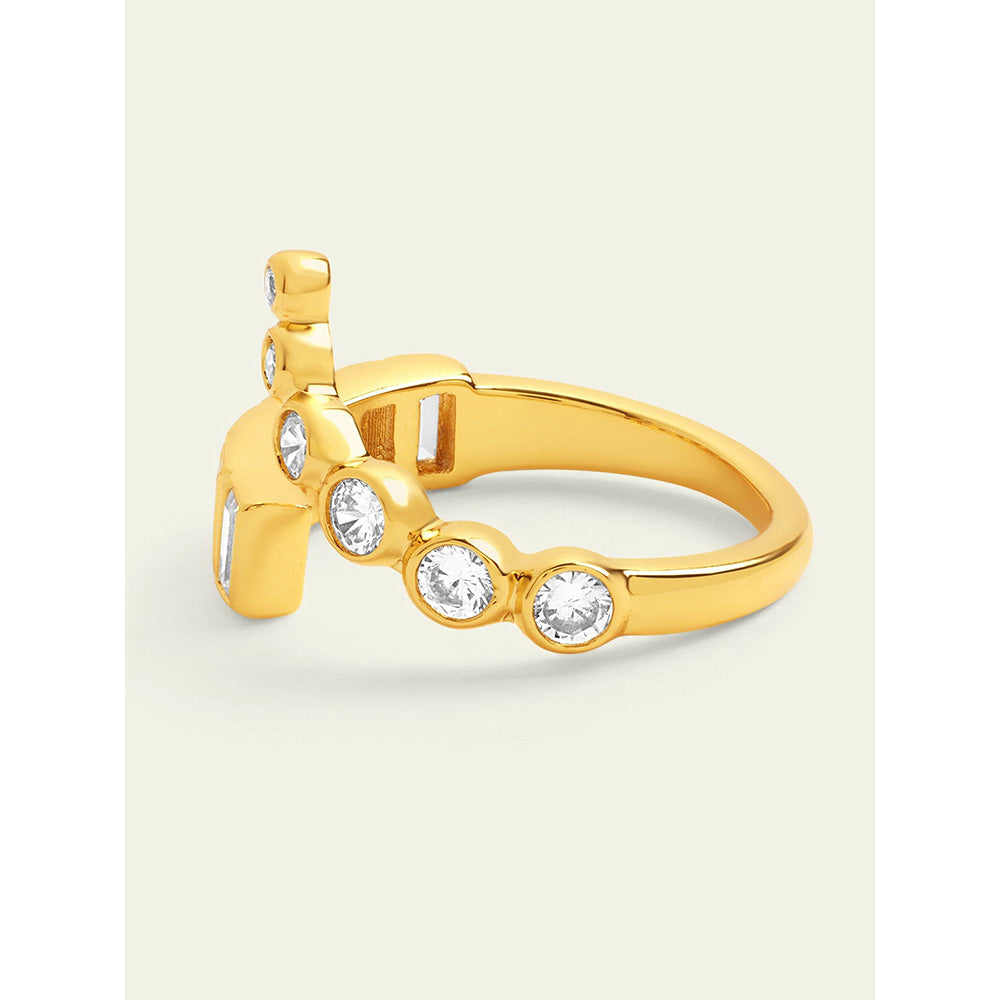 Isharya Abstract Stackable Ring In 18Kt Gold Plated