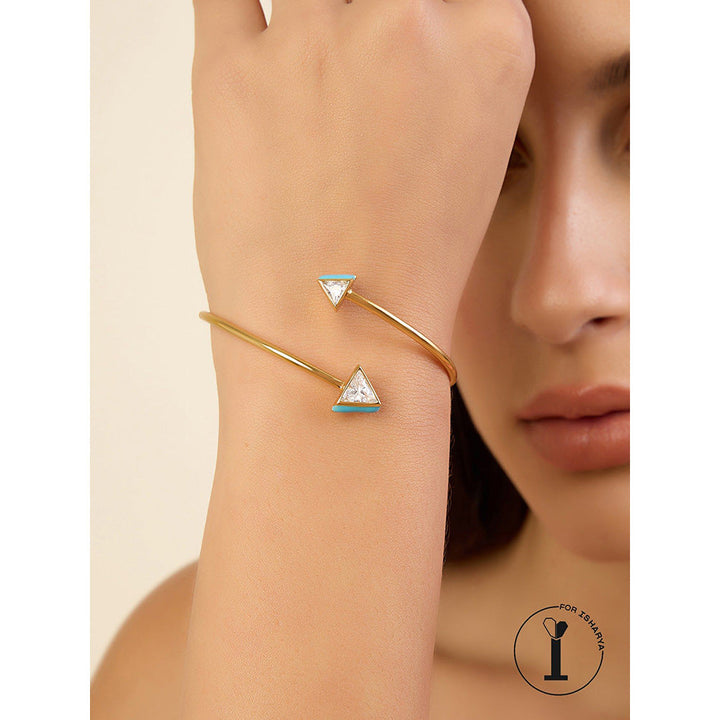 Isharya Triangles Cuff In 18Kt Gold Plated