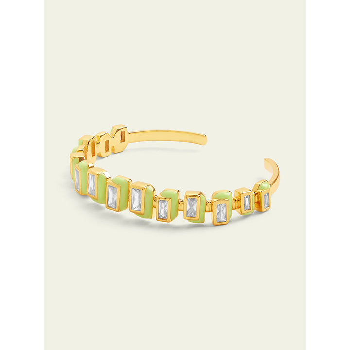 Isharya Enamel Cuff In 18Kt Gold Plated