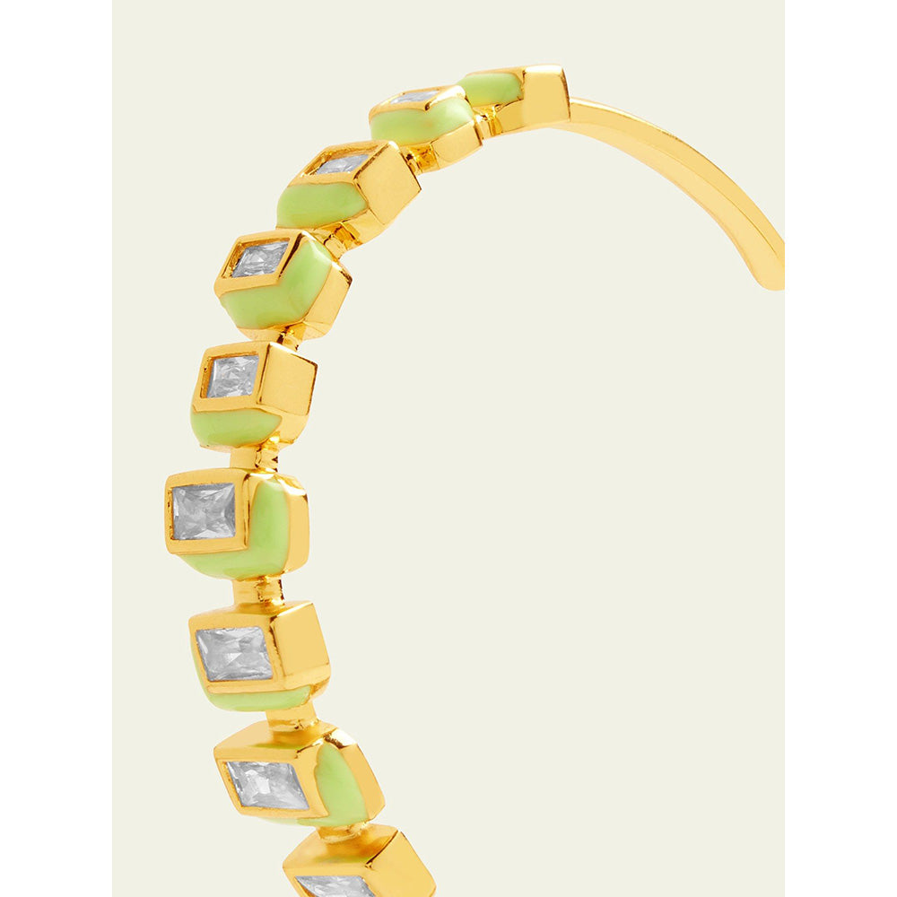 Isharya Enamel Cuff In 18Kt Gold Plated