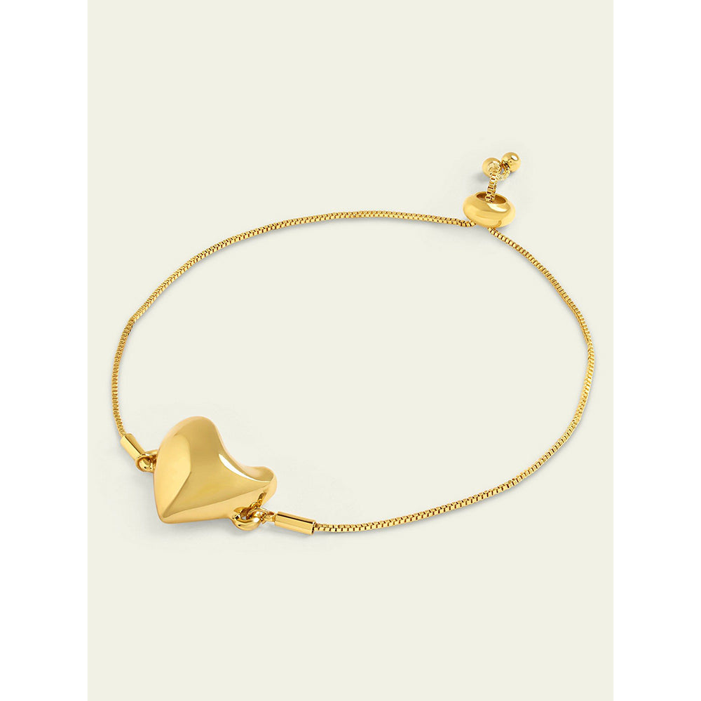 Isharya Gold Heart Bracelet In 18Kt Gold Plated