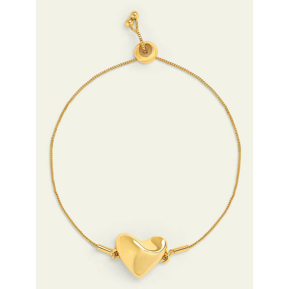 Isharya Gold Heart Bracelet In 18Kt Gold Plated