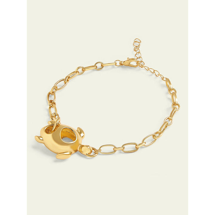 Isharya Turtle Chain Bracelet In 18Kt Gold Plated