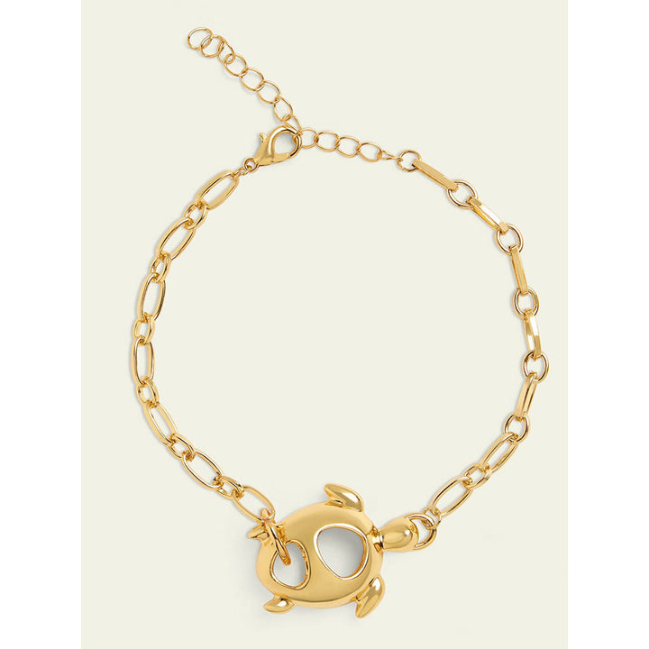 Isharya Turtle Chain Bracelet In 18Kt Gold Plated