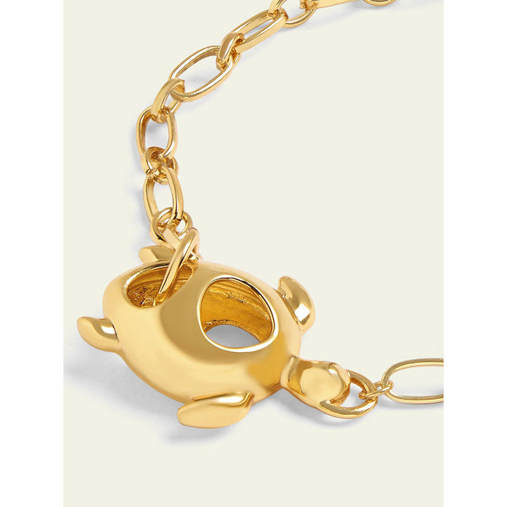 Isharya Turtle Chain Bracelet In 18Kt Gold Plated