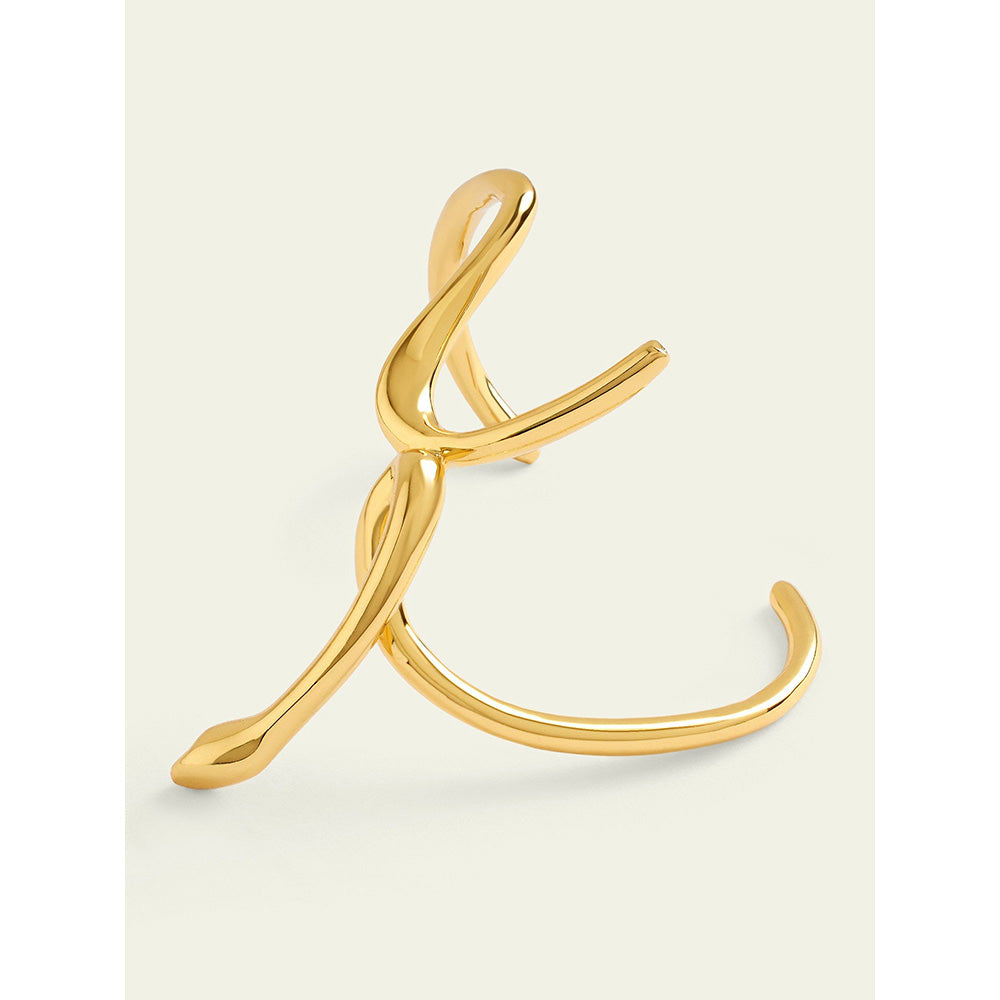 Isharya Gold Slither Cuff In 18Kt Gold Plated