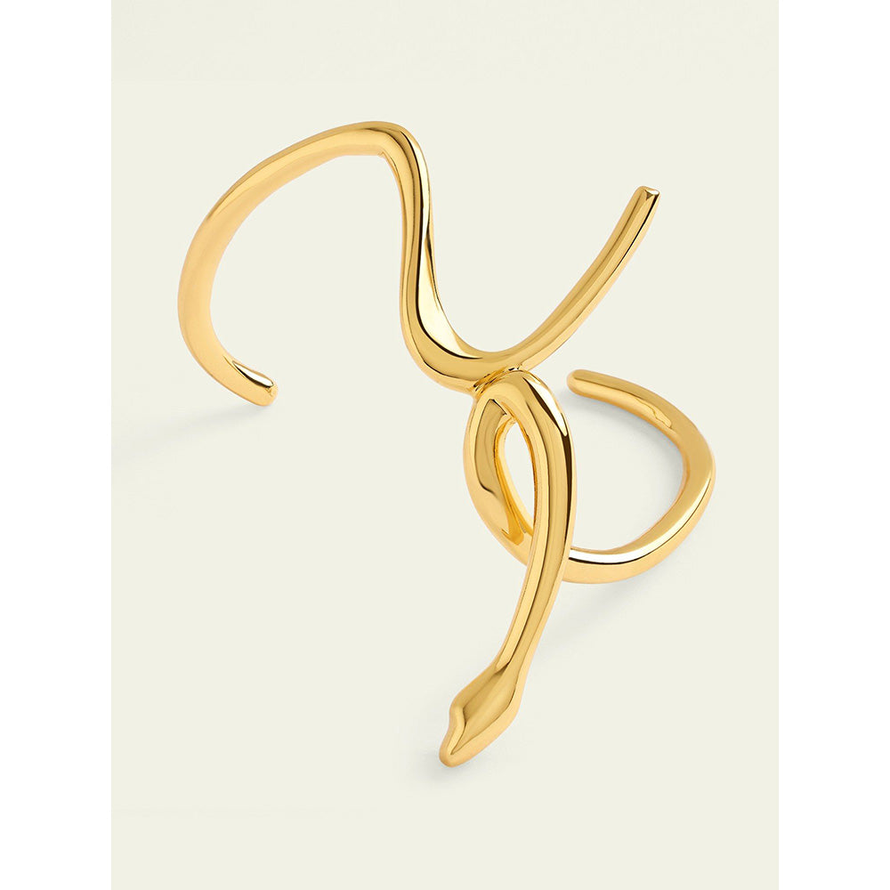 Isharya Gold Slither Cuff In 18Kt Gold Plated