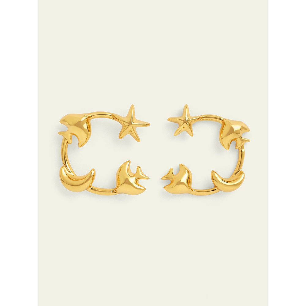 Isharya Aqua Gold Hoops In 18Kt Gold Plated