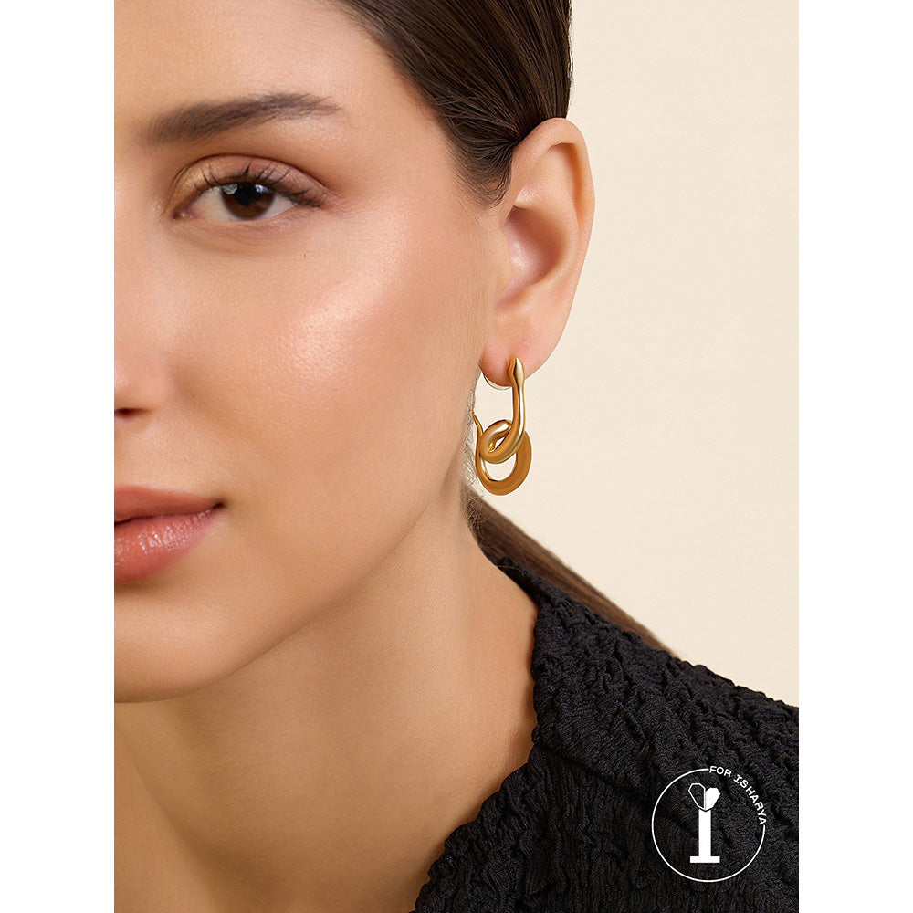 Isharya Gold Slither Drops In 18Kt Gold Plated