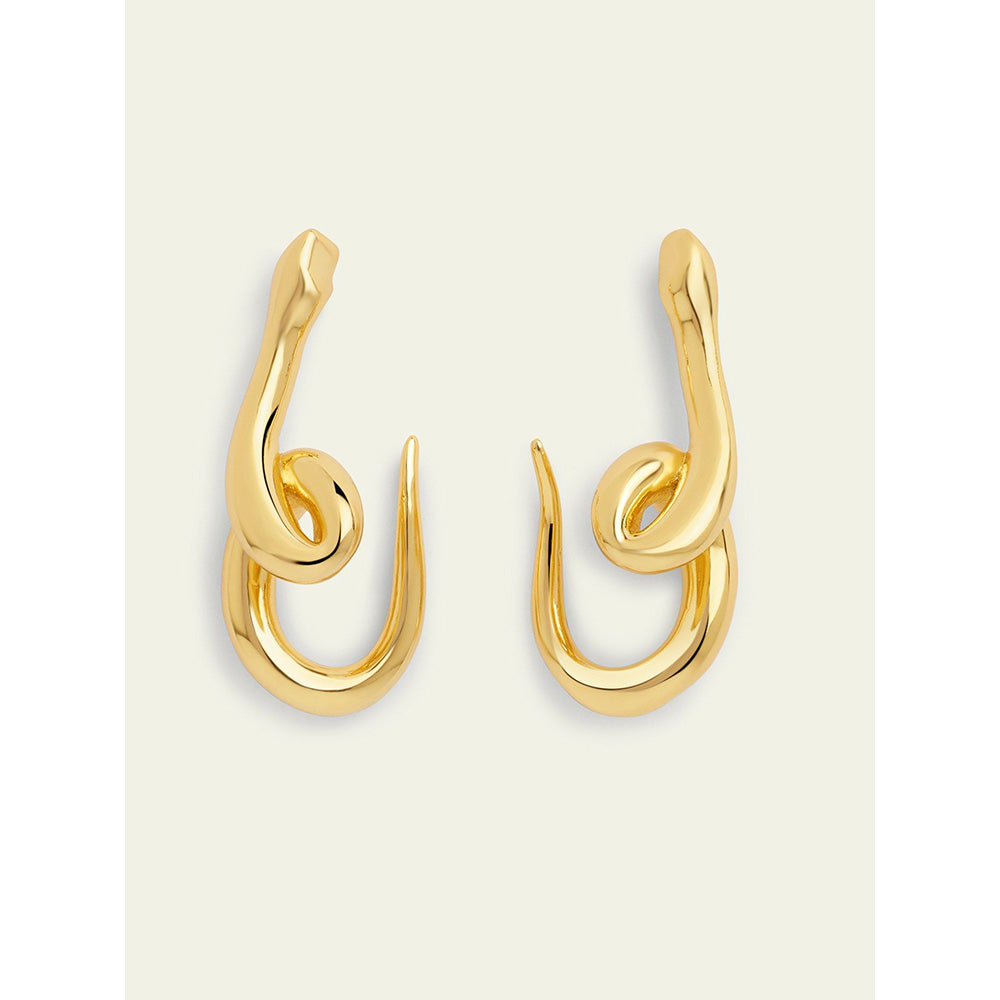 Isharya Gold Slither Drops In 18Kt Gold Plated