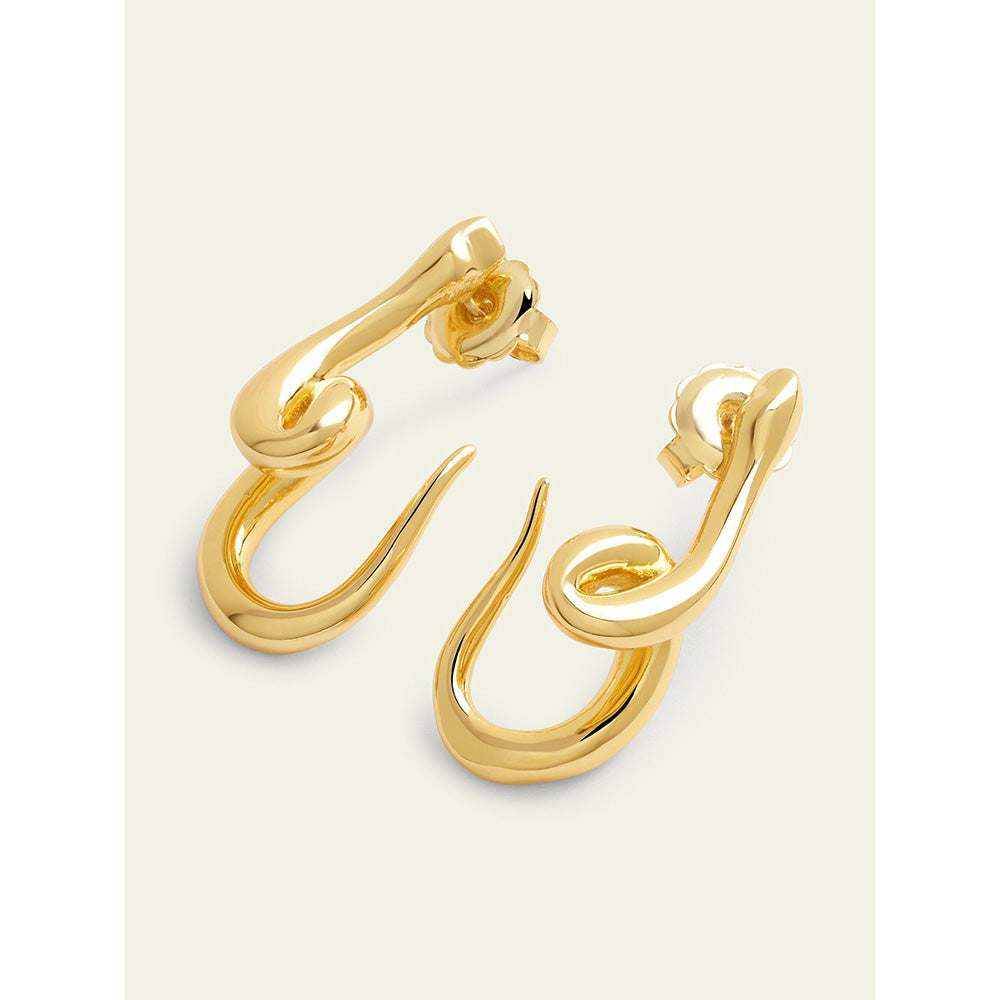 Isharya Gold Slither Drops In 18Kt Gold Plated
