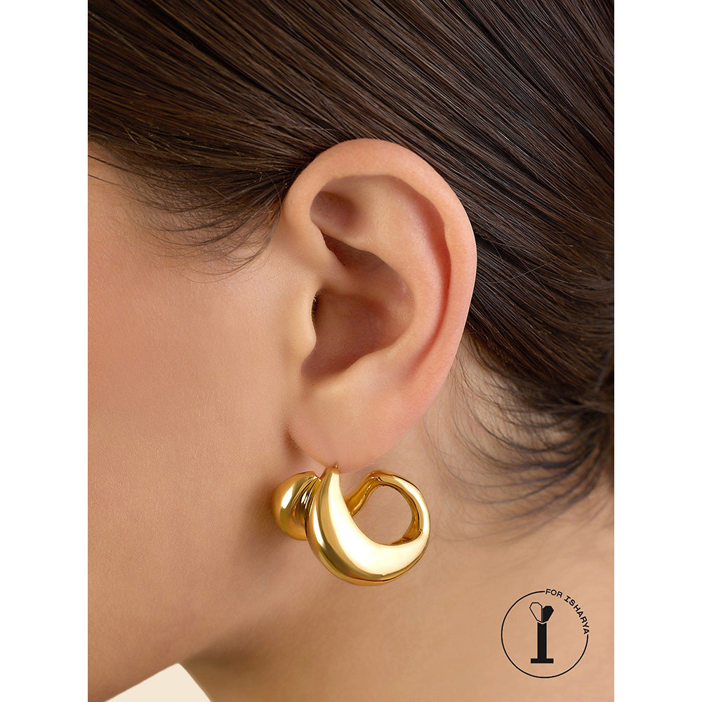 Isharya Gold Bubble Drops In 18Kt Gold Plated