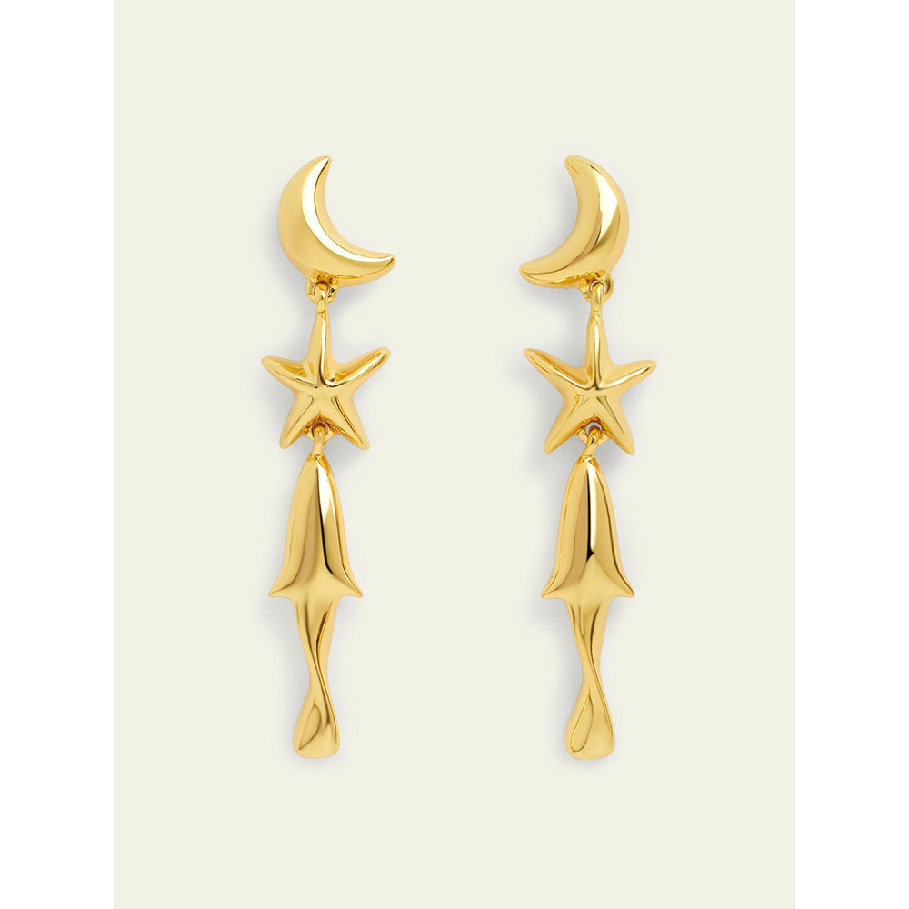 Isharya Aqua Gold Danglers In 18Kt Gold Plated