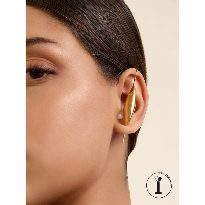 Isharya Gold Bubble Two-Way Earrings In 18Kt Gold Plated