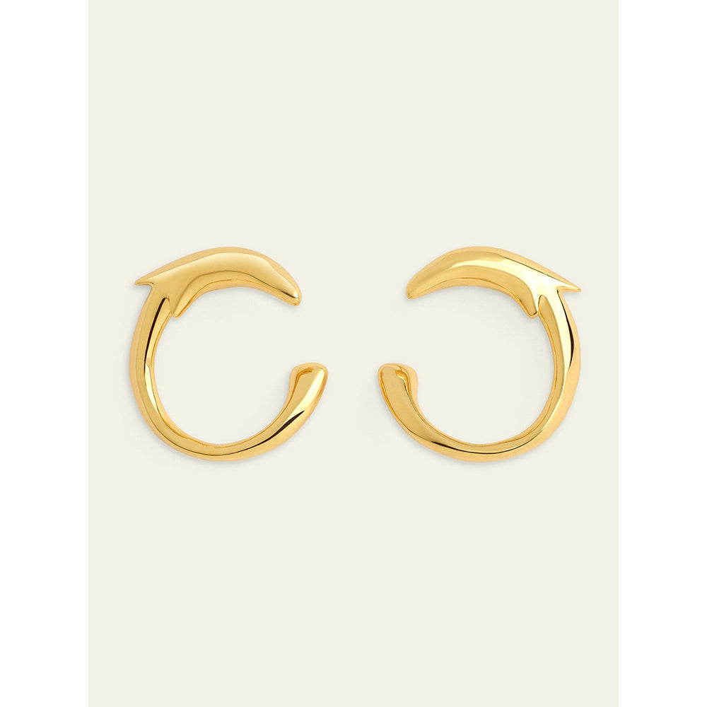 Isharya Gold Dolphin Hoops In 18Kt Gold Plated