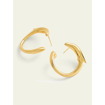 Isharya Gold Dolphin Hoops In 18Kt Gold Plated