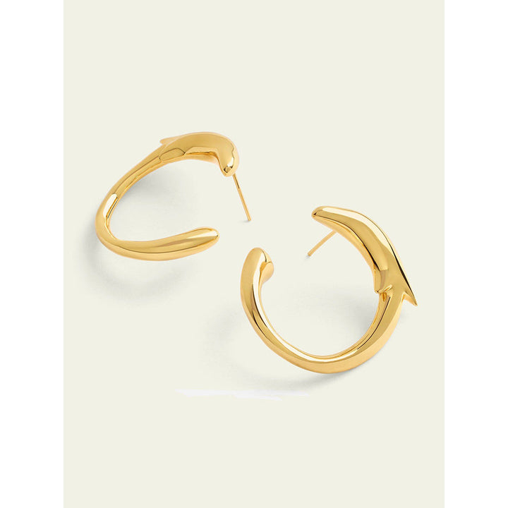 Isharya Gold Dolphin Hoops In 18Kt Gold Plated