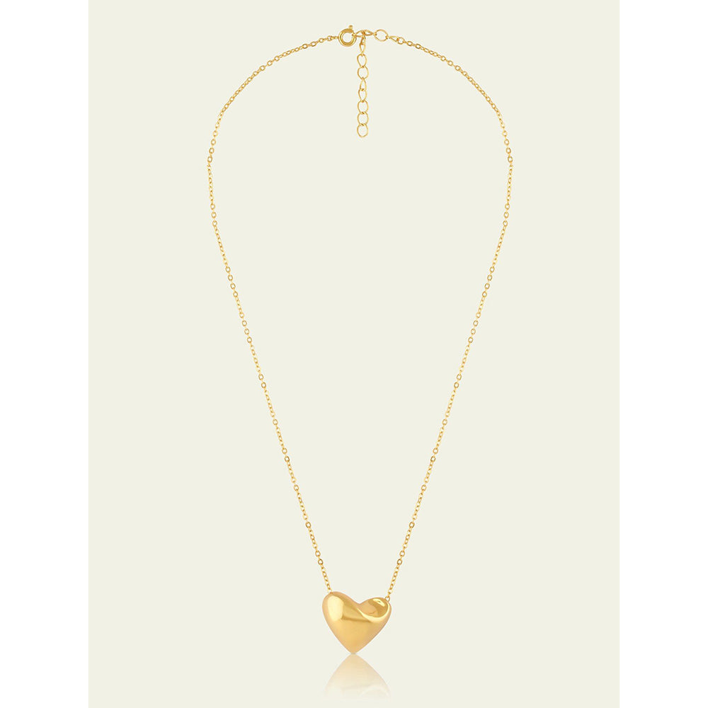 Isharya Gold Heart Necklace In 18Kt Gold Plated