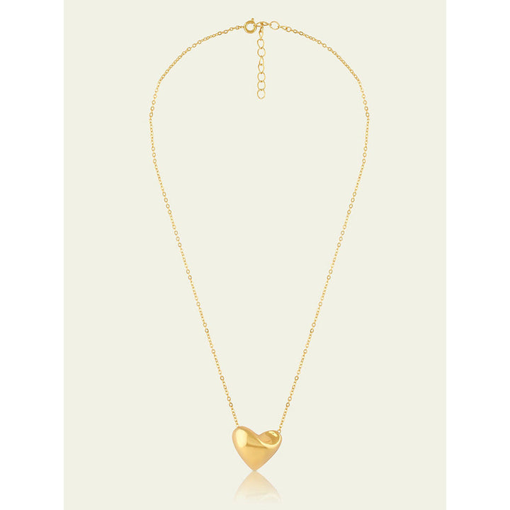 Isharya Gold Heart Necklace In 18Kt Gold Plated