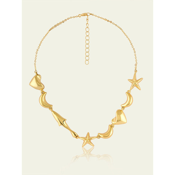 Isharya Gold Charm Necklace In 18Kt Gold Plated